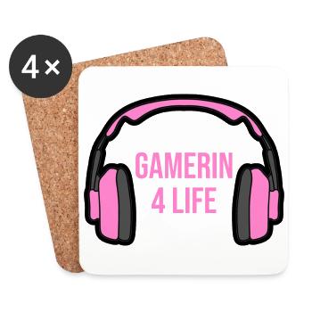 Gaming Gamerin 4 Life Kopfhörer - Untersetzer (4er-Set) - Weiß - Vorne