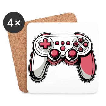 Controller Pink Red Illustration - Coasters (set of 4) - white - Front