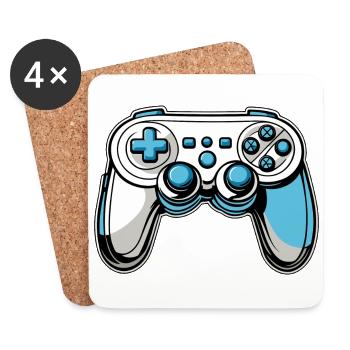Controller Blue Illustration - Coasters (set of 4) - white - Front