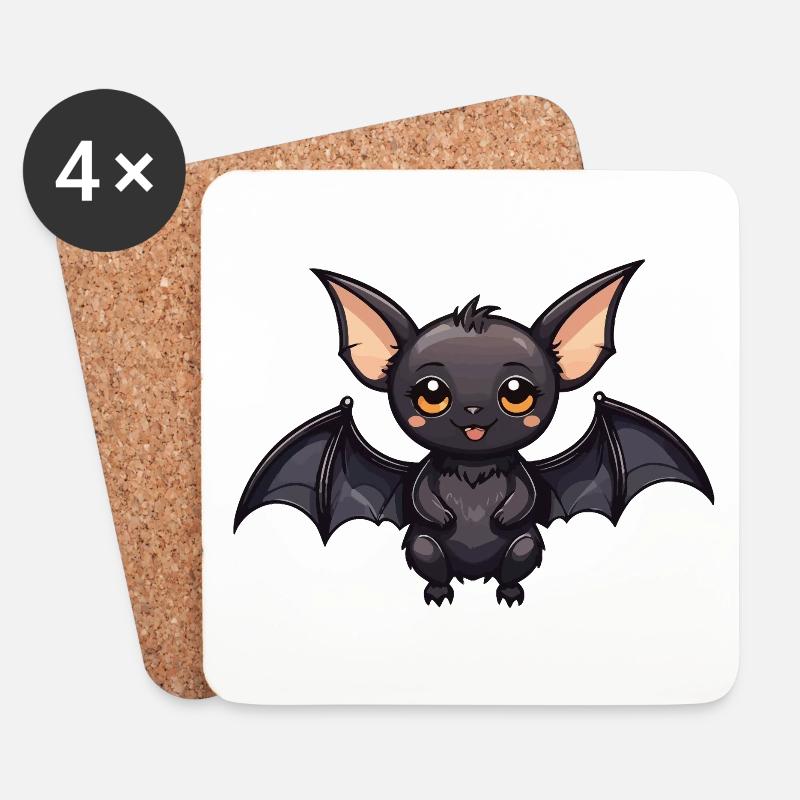 Fledermaus Niedlich Illustration - Untersetzer (4er-Set) - Weiß