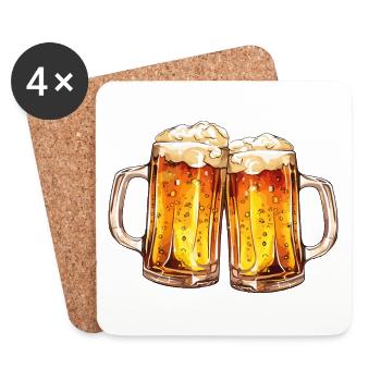 Chopes à bière Chopes à bière Verres à bière Bière à boire de l’alcool - Dessous de verre (lot de 4) - blanc - Devant