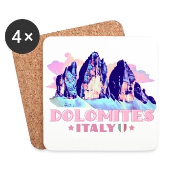 Dolomites Dolomites Souvenirs Hiking Three Peaks - Coasters (set of 4) - white - Front