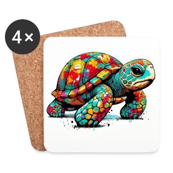 Turtle - Coasters (set of 4) - white - Front