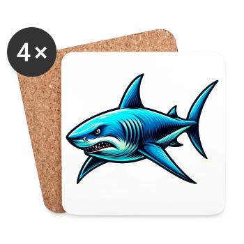 Shark - Coasters (set of 4) - white - Front
