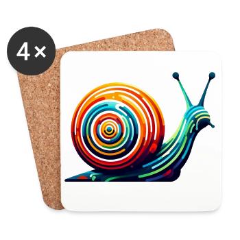 Escargot - Dessous de verre (lot de 4) - blanc - Devant
