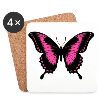 Papillon - Dessous de verre (lot de 4) - blanc - Devant