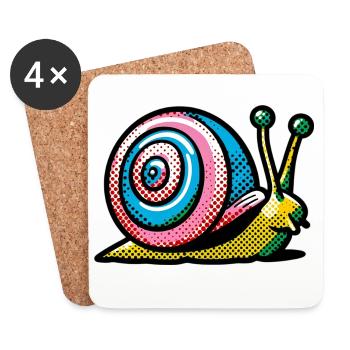 Schnecke - Untersetzer (4er-Set) - Weiß - Vorne