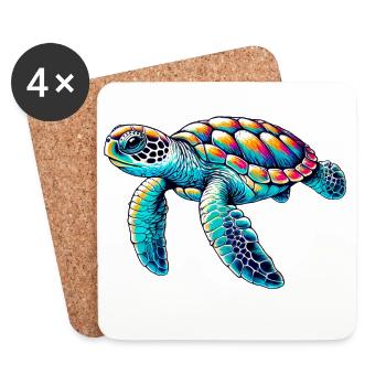 Turtle - Coasters (set of 4) - white - Front