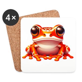 Grenouille - Dessous de verre (lot de 4) - blanc - Devant