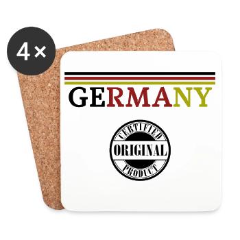 German Pride, flag of Germany - Coasters (set of 4) - white - Front