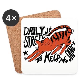 DAILY STRETCH TO KEEP ME SANE - Coasters (set of 4) - white - Front