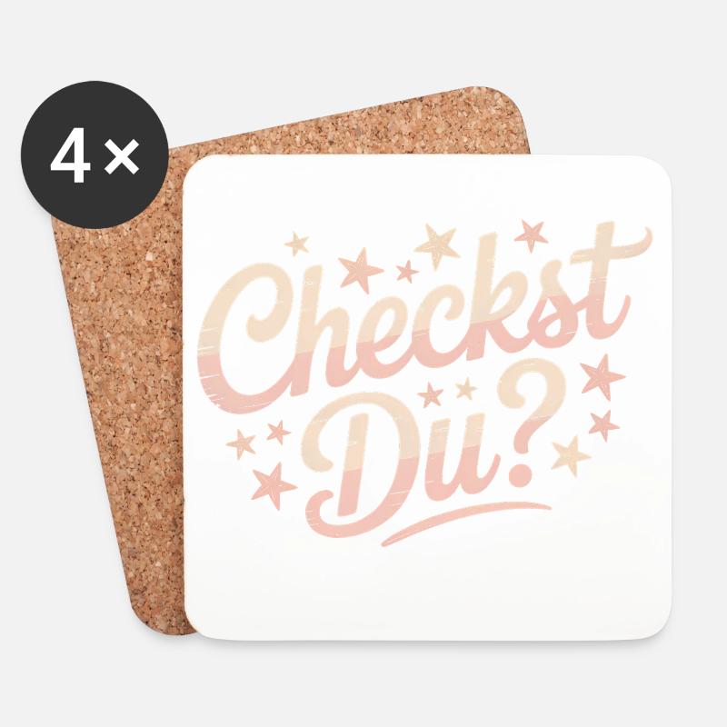 Checkst Du - Funny Memes - Untersetzer (4er-Set) - Weiß