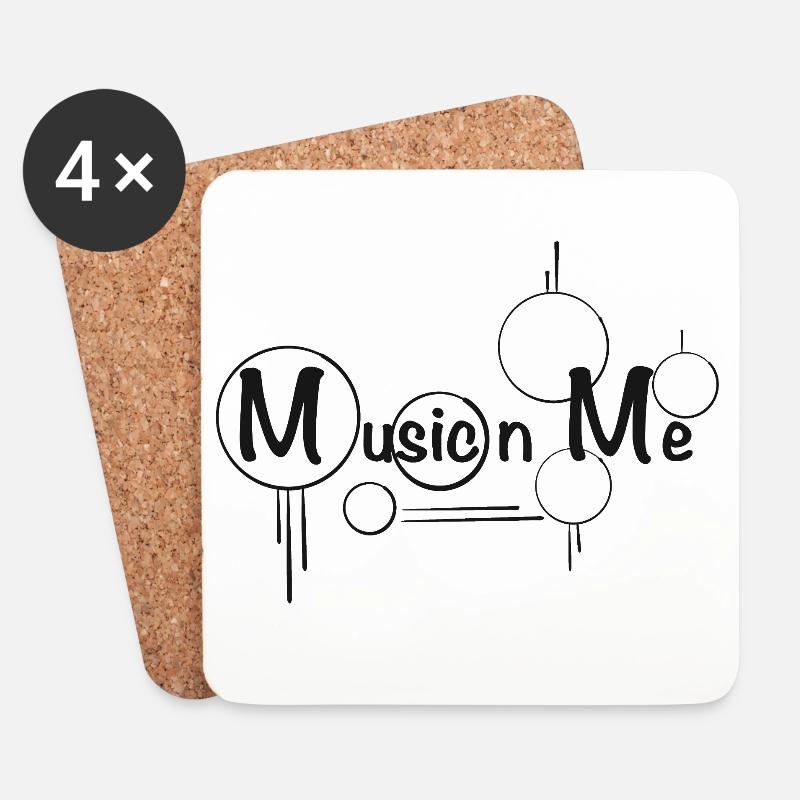 Conception musicale - Dessous de verre (lot de 4) - blanc