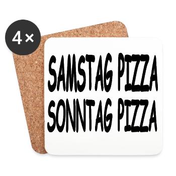 Pizza - Untersetzer (4er-Set) - Weiß - Vorne