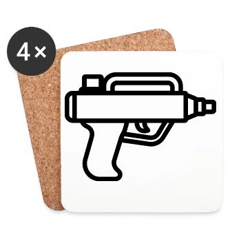 Water Gun - Coasters (set of 4) - white - Front