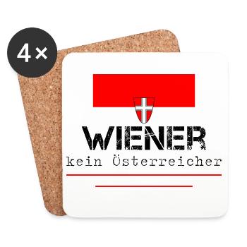 lustiger Spruch Wiener kein Österreicher - Untersetzer (4er-Set) - Weiß - Vorne