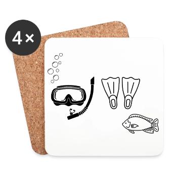 Scuba diving - gift idea - Coasters (set of 4) - white - Front