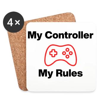 My Controller My Rules, Nerd, Zocker, Meine Regeln - Coasters (set of 4) - white - Front