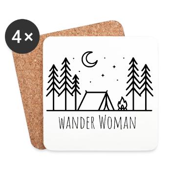 Wander Woman Wandern Berge Wanderwoman - Untersetzer (4er-Set) - Weiß - Vorne