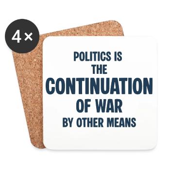 La politique comme continuation de la guerre - Dessous de verre (lot de 4) - blanc - Devant