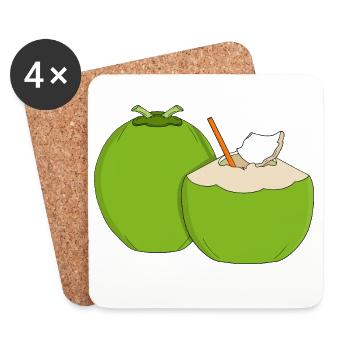Emerald Coconut Splash - Untersetzer (4er-Set) - Weiß - Vorne