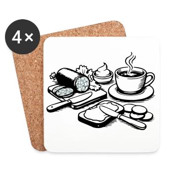 meal - Coasters (set of 4) - white - Front
