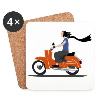 SERBSKA HOLCA CYCLOMOTEUR - Dessous de verre (lot de 4) - blanc - Devant