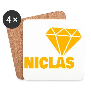Diamond Niclas - Dessous de verre (lot de 4) - blanc - Devant