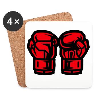 Boxhandschuhe Symbol Boxen - Untersetzer (4er-Set) - Weiß - Vorne