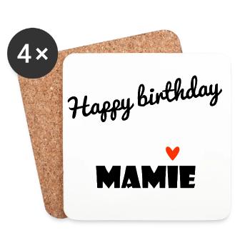 HAPPY BIRTHDAY. GRANNY. MAMMA. GRANDMOTHER. PARTY - Coasters (set of 4) - white - Front