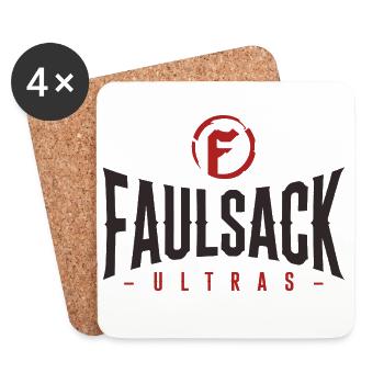 Faulsack BLACK - Untersetzer (4er-Set) - Weiß - Vorne