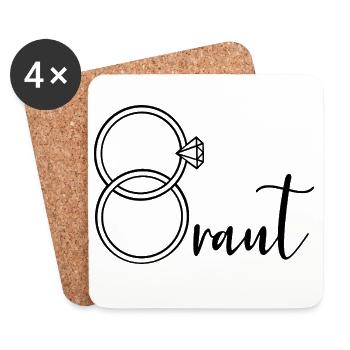 Ringe Hochzeit Braut - Untersetzer (4er-Set) - Weiß - Vorne