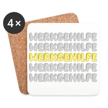 Geschenk für Werkgehilfe - Untersetzer (4er-Set) - Weiß - Vorne