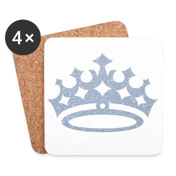 Glitter Crown Crest - Coasters (set of 4) - white - Front