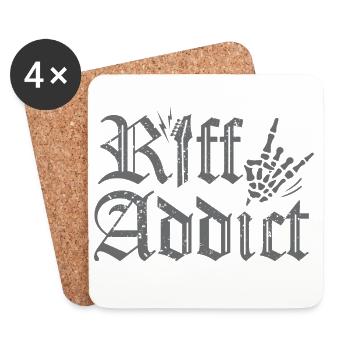 Riff Addict Gitarrist Heavy Metal Rock - Untersetzer (4er-Set) - Weiß - Vorne