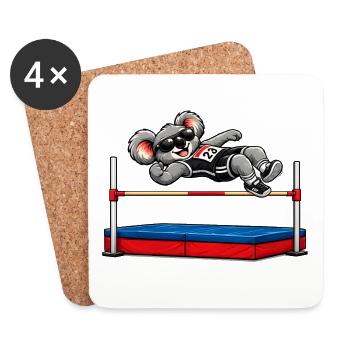 Süßer Koala beim Hochsprung - Untersetzer (4er-Set) - Weiß - Vorne