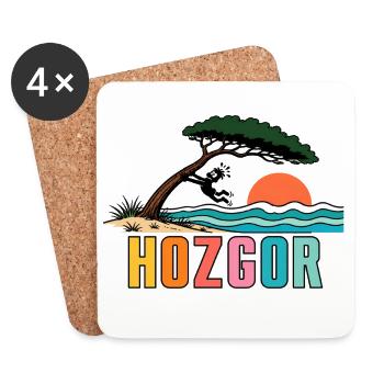 HOZGOR Océan Pin des Landes Rétro - Dessous de verre (lot de 4) - blanc - Devant