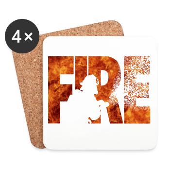 Firefighter - Coasters (set of 4) - white - Front