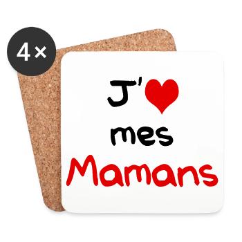 Aime_mes_mamans_1 - Coasters (set of 4) - white - Front