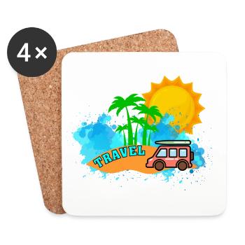 Travel - Coasters (set of 4) - white - Front