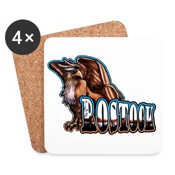 Rostock Griffin Design | Yolo Artwork - Coasters (set of 4) - white - Front