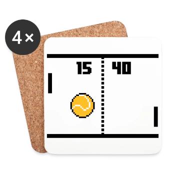 Retro Tennis - Untersetzer (4er-Set) - Weiß - Vorne