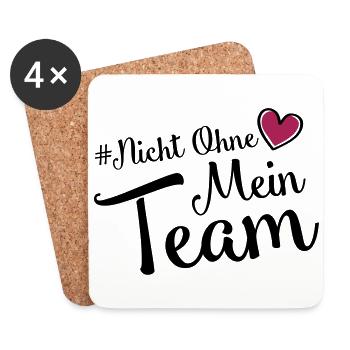 nicht ohne mein team herz - Untersetzer (4er-Set) - Weiß - Vorne
