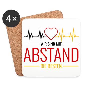 Wir sind mit Abstand die Besten Deutschland Corona - Untersetzer (4er-Set) - Weiß - Vorne