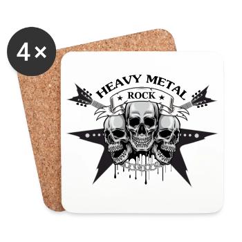 HEAVY METAL ROCK MOTIV - Dessous de verre (lot de 4) - blanc - Devant