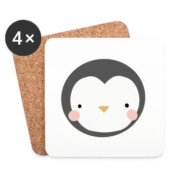 Pingouin - Dessous de verre (lot de 4) - blanc - Devant