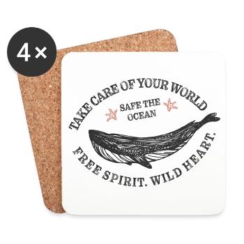 Safe the Ocean - Coasters (set of 4) - white - Front