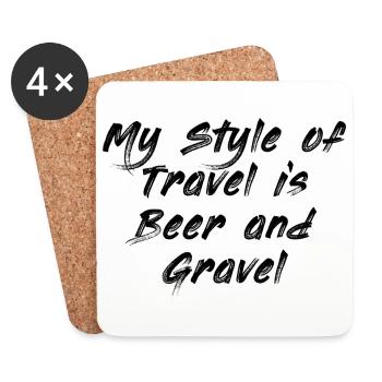 bike and gravel gravel bike and beer - Coasters (set of 4) - white - Front