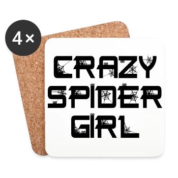 Funny Crazy Spider Girl Pet Spider Owner - Coasters (set of 4) - white - Front
