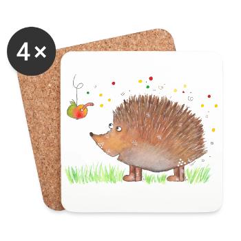 Hedgehog Harry - Coasters (set of 4) - white - Front